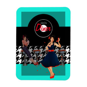 Houndstooth chequered 1950s vintage magnet