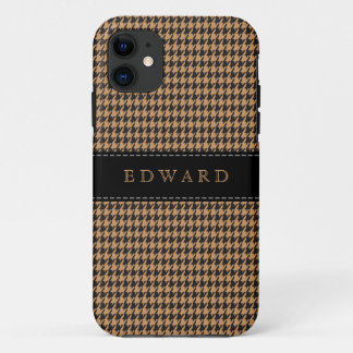 Houndstooth Classic Personalise Case Brown | Black