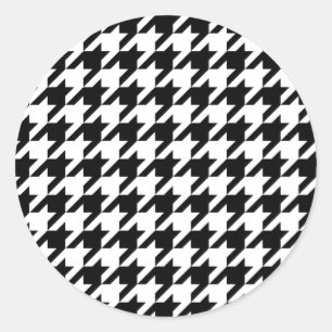Houndstooth - Customise Background Colour Classic Round Sticker