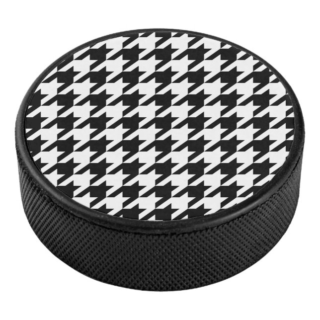 Houndstooth - Customise Background Colour Hockey Puck (3/4)