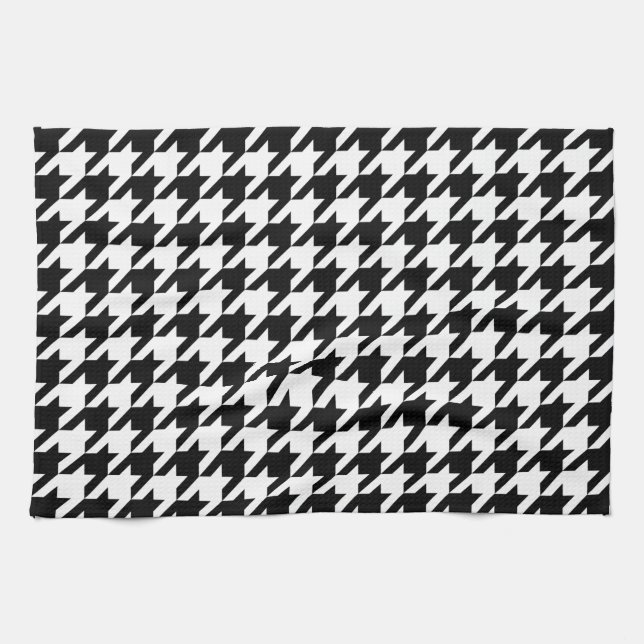 Houndstooth - Customise Background Colour Tea Towel (Horizontal)