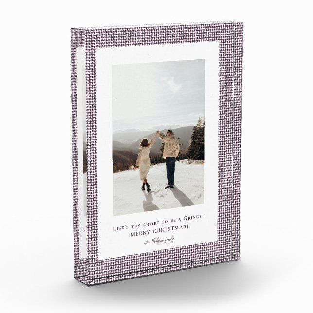 Houndstooth Dark Byzantium frame photo  Block (Left)