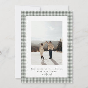 Houndstooth Ebony frame photo Holiday Card