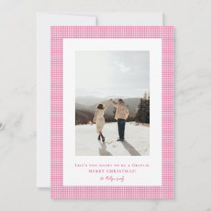 Houndstooth  French Rose frame photo  Holiday Card