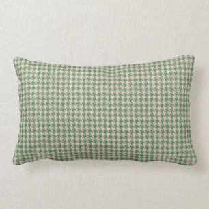 Houndstooth Green Pattern Lumbar Cushion