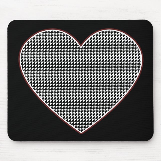 Houndstooth Heart (Tuscaloosa, Alabama) Mouse Mat (Front)