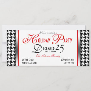 Houndstooth Holiday Party Invitations