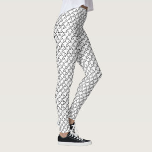 Houndstooth Hollow Black and Transparent Pattern Leggings