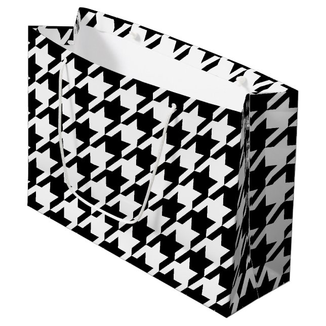 Houndstooth Large Gift Bag (Front Angled)