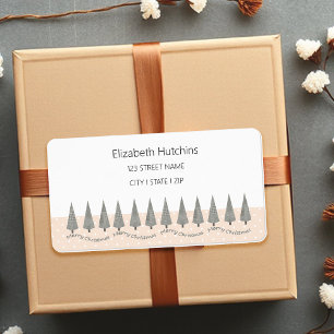 Houndstooth Merry Christmas Modern Label