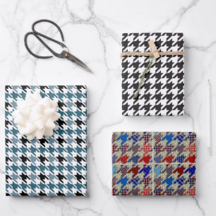 Houndstooth Mix Wrapping Paper Sheet