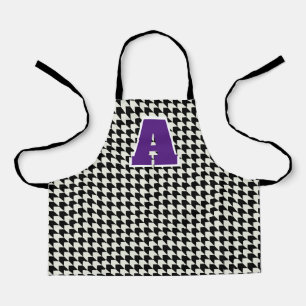 Houndstooth monogram apron