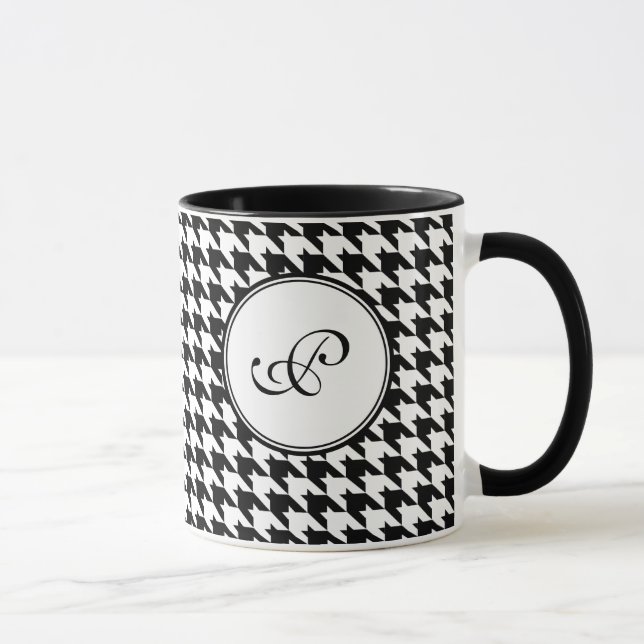 Houndstooth Monogram Mug (Right)