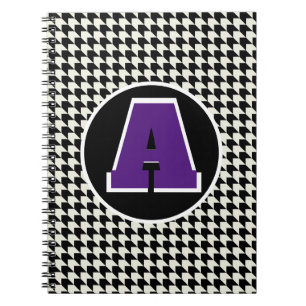 Houndstooth monogram notebook