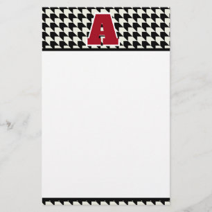 Houndstooth monogram   stationery