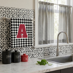 Houndstooth monogram tea towel