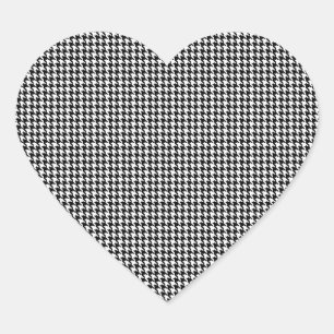 Houndstooth Monogrammed Custom Letter Heart Sticker