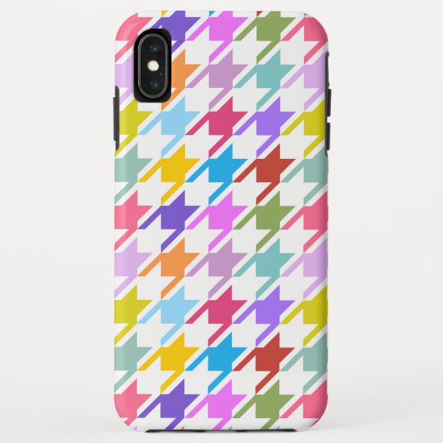 Houndstooth Multicolor+White Big Pattern Case-Mate iPhone Case (Back)