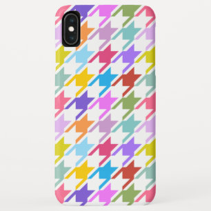 Houndstooth Multicolor+White Big Pattern iPhone XS Max Case