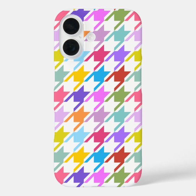 Houndstooth Multicolor+White Big Pattern Case-Mate iPhone Case (Back)