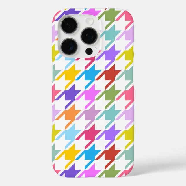 Houndstooth Multicolor+White Big Pattern Case-Mate iPhone Case (Back)