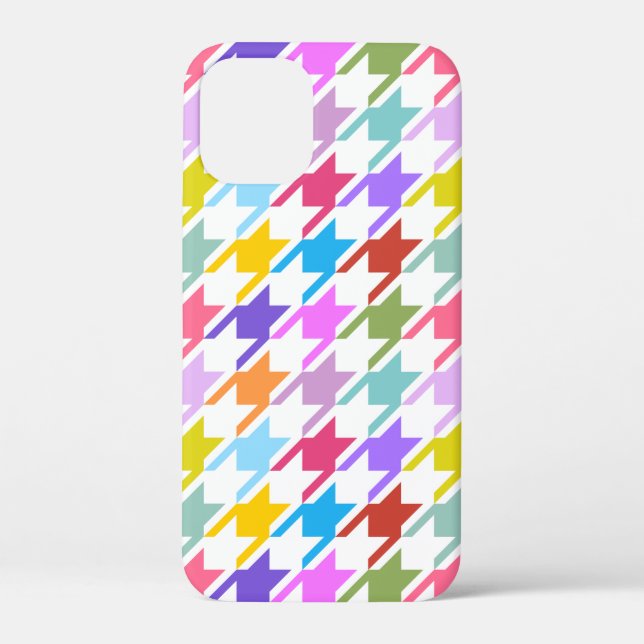Houndstooth Multicolor+White Big Pattern Case-Mate iPhone Case (Back)