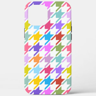 Houndstooth Multicolor+White Big Pattern iPhone 12 Pro Max Case