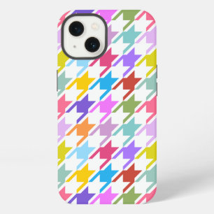 Houndstooth Multicolor+White Big Pattern iPhone 13 Case