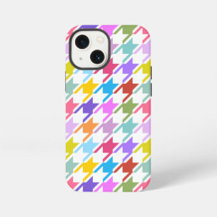 Houndstooth Multicolor+White Big Pattern iPhone 13 Mini Case