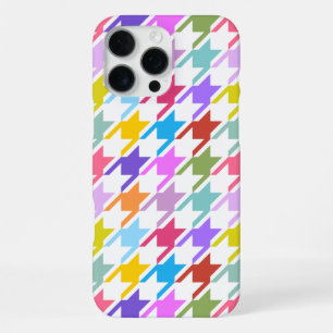Houndstooth Multicolor+White Big Pattern iPhone 16 Pro Max Case
