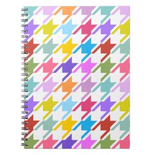 Houndstooth Multicolor+White Big Pattern Notebook