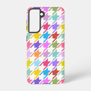 Houndstooth Multicolor+White Big Pattern Samsung Galaxy Case