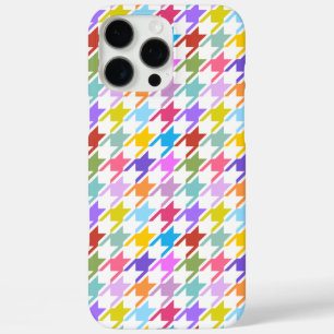 Houndstooth Multicolor+White Pattern iPhone 16 Pro Max Case