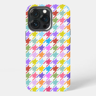 Houndstooth Multicolor+White Pattern iPhone 13 Pro Case