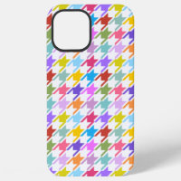 Houndstooth Multicolor+White Pattern