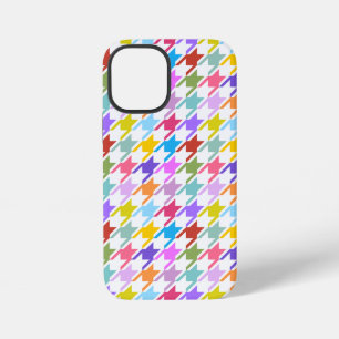Houndstooth Multicolor+White Pattern iPhone 12 Mini Case
