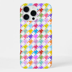 Houndstooth Multicolor+White Pattern iPhone 16 Pro Max Case