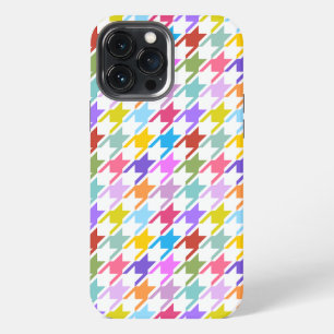 Houndstooth Multicolor+White Pattern iPhone 13 Pro Max Case