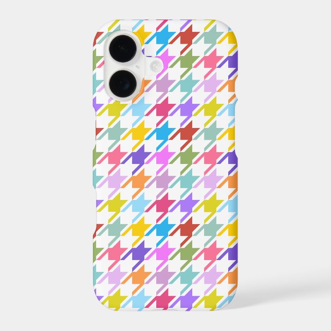 Houndstooth Multicolor+White Pattern Samsung Galaxy Case (Back)