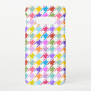 Houndstooth Multicolor+White Pattern Samsung Galaxy Case