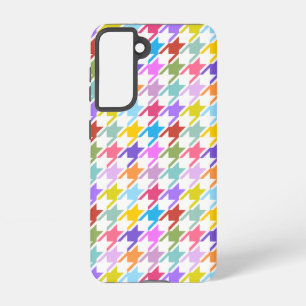 Houndstooth Multicolor+White Pattern Samsung Galaxy Case