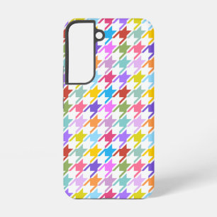 Houndstooth Multicolor+White Pattern Samsung Galaxy Case