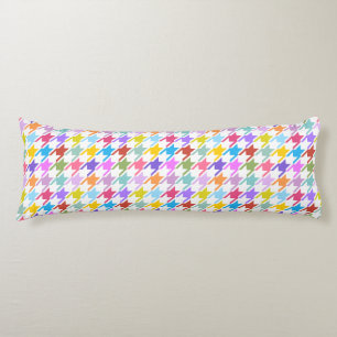 Houndstooth Multicolor+White Rpt Pattern Body Cushion