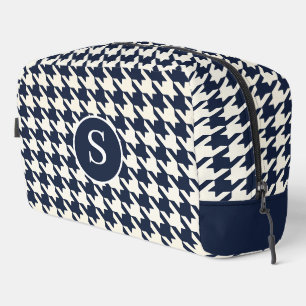Houndstooth Navy Blue & White Toiletry Bag