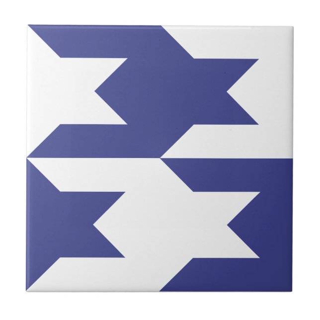 Houndstooth Pattern 1 Royal Blue Tile (Front)