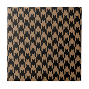 houndstooth pattern black and gold tile