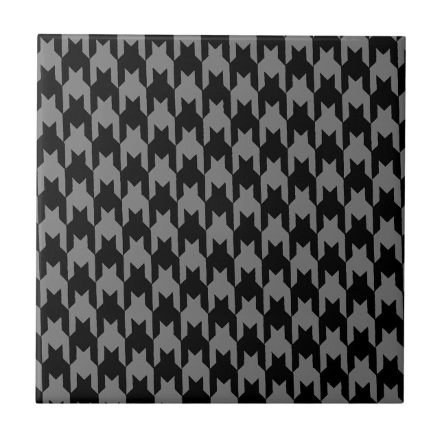 houndstooth pattern black and grey tile (Front)