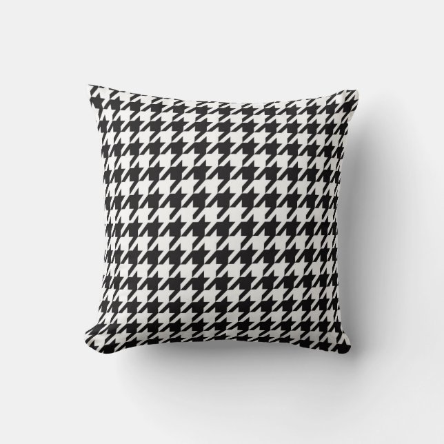 Houndstooth Pattern Black and White Cushion (Front)