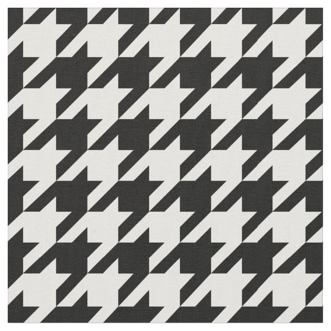 Houndstooth Pattern Black and White Fabric (Close Up)