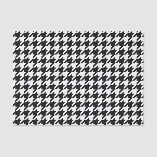 Houndstooth Pattern Black and White Tissue Paper (Front)